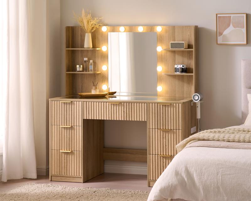VELA Fluted Vanity Desk with